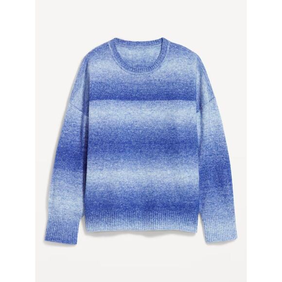 Old Navy Cozy Crew-Neck Blue Ombré Sweater super soft L - Picture 1 of 4